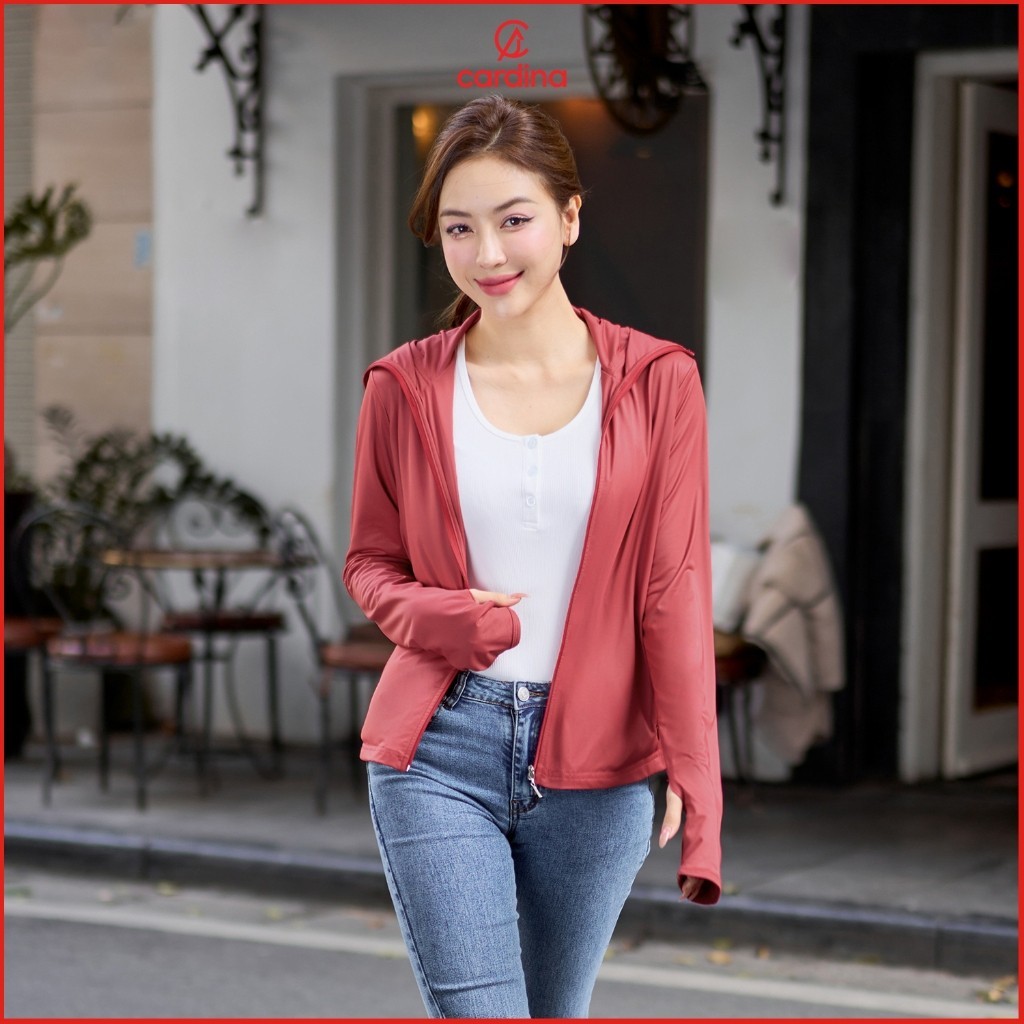 (SALE  SẬP) Áo chống nắng nữ CARDINA 2 lớp gấu suôg với CN cool max chống tia UV tia cực tím 4NHF02