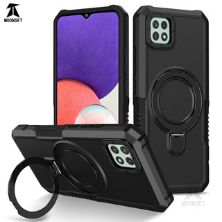 Dành Cho Samsung A22 5G / 4G / M32 4G Ốp điện thoại Có Giá Đỡ Vòng PC Cứng Mặt Sau Mềm TPU Edge Quân Sự Cấp Chống Rơi Vỏ Mỏng Chống Sốc