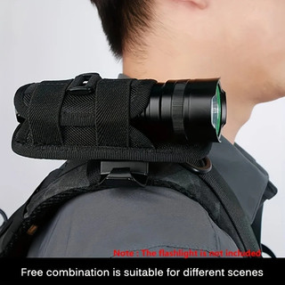 Túi đựng đèn pin ngoài trời - Túi đựng đèn pin kẹp thắt lưng - Túi thắt lưng Nylon đen - Phụ kiện đèn săn bắn ngoài trời - Túi đèn pin xoay 360 độ