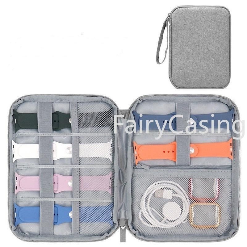 Dây đeo đồng hồ thông minh Bộ sắp xếp lưu trữ đa chức năng cho Apple band 20MM 22MM 9 8 7 6 5 4 3 2 1 Pro Hộp dây đeo đồng hồ di động cho Apple Watch Túi du lịch Túi giữ 10-15 dây