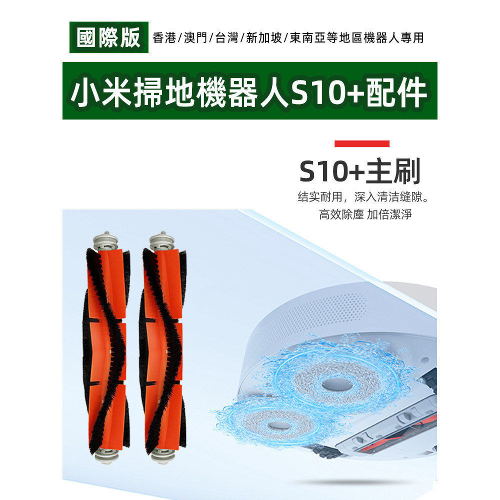 Bàn chải chính Xiaomi Robot hút bụi S10 +/S10 Plus/ B105  lọc bên, Cây lau nhà
