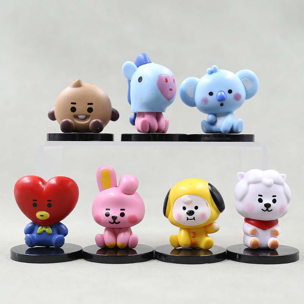 PS1 7 Chiếc BTS BT21 Nhân Vật Hoạt Hình Quà Tặng Cho Bé Gái TATA MANG KOYA RJ COOKY SHOOKY CHIMMY Đồ Chơi Mô Hình Dành Cho Trẻ Em