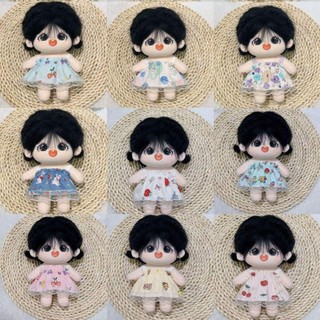 PURECOTTON0 Búp bê quần áo công chúa dễ thương, phụ kiện xinh, đồ búp bê plush chất lượng cao 20cm, phù hợp búp bê cotton/idol EXO