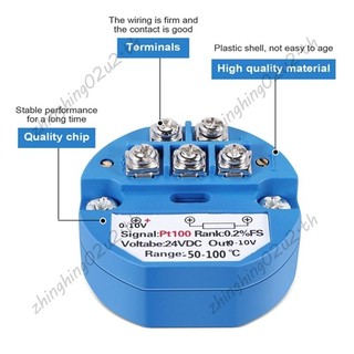 Máy phát nhiệt độ RTD PT100 DC24V Minus Đầu ra 50 ~ 100 độ 0-10V