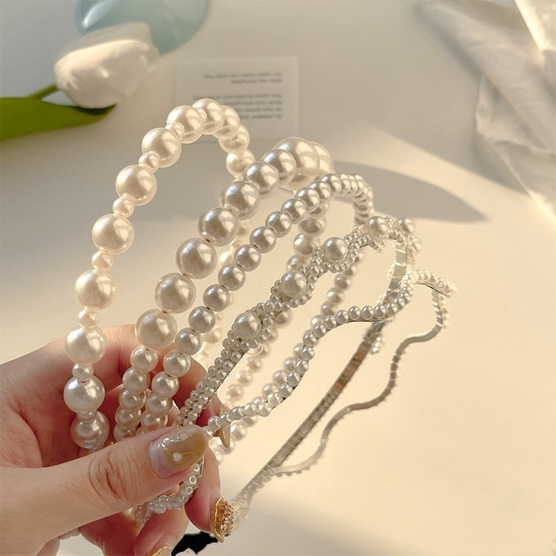 Bờm Toc,Băng Đô Cài Tóc Đính Đá/Ngọc Trai Nhân Tạo Phong Cách Tiểu Thư Hàn Quốc Xinh Xắn Phụ Kiện Tóc