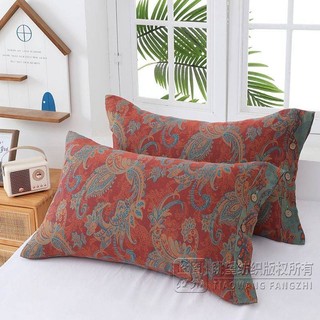 Vỏ gối Cotton nguyên chất có giá trị cao Gạc đôi dành cho người lớn【Đường kính trong 48 * 76 cm】