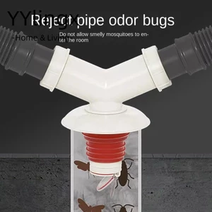 YYlingx Nhánh cống bếp Bộ chuyển đổi ống thoát nước giao diện kép, chống mùi đa chức năng, khớp nối ống máy giặt, đồ dùng gọn gàng