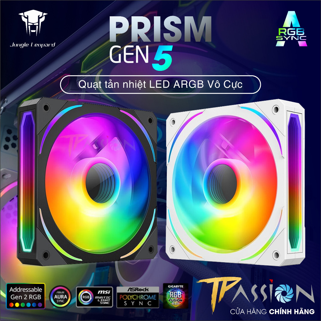 Quạt tản nhiệt 12cm JUNGLE LEOPARD PRISM Gen 5 INFINITY LED GƯƠNG VÔ ...