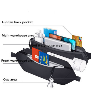 Túi đeo ngực thể thao và giải trí chống nước đa chức năng Xiaomi Thể thao ngoài trời đơn giản Túi thắt lưng 2.25L Túi màu đen