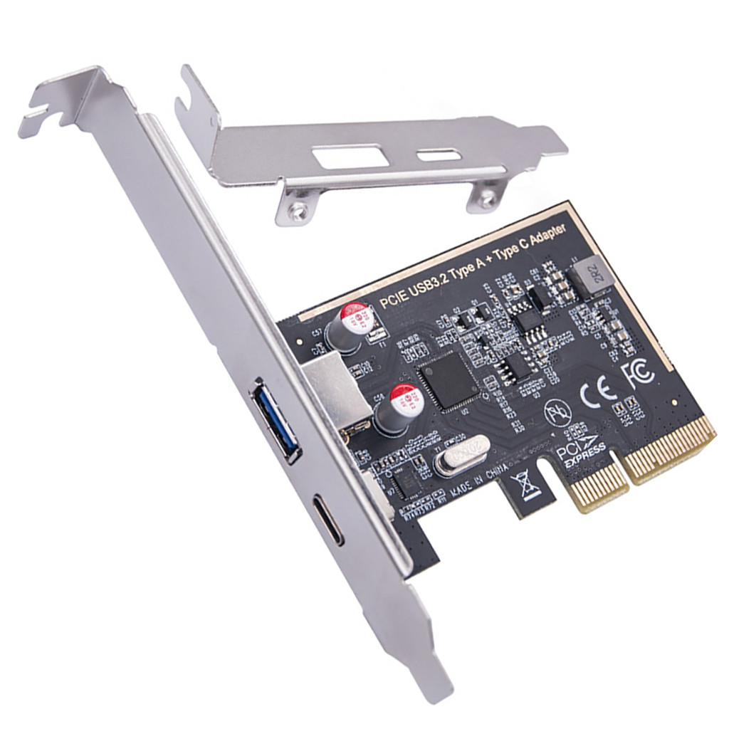 Jmt PCI-E X4 sang 2 cổng Type-C + Thẻ mở rộng USB3.2 Gen2 Thẻ chuyển đổi 10Gbps kênh kép cho máy tính để bàn khung gầm 4U 2U