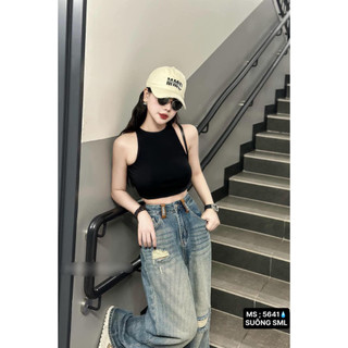 Quần jeans ống rộng nữ MIAA Wash bụi màu xanh cá tính , quần bò ống suông phong cách Ulzzang Hàn Quốc