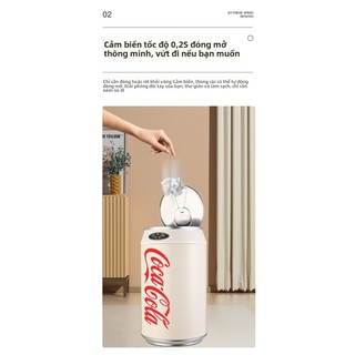 Trang Trí Nhà Cửa Thùng Rác Coca-Cola Cảm Ứng Thông Minh Thép Không Gỉ Có Thể Hộ Gia Đình Phòng Khách Phòng Ngủ Dung Tích Lớn Có Thể