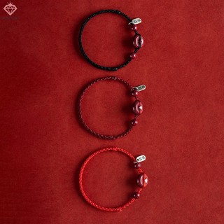 Pcwkkef Handmade May Mắn Cinnabar Dây Đỏ Ping Khóa Hạt Vòng Tay Dành Cho Nữ Vintage Phong Cách Trung Hoa Vòng Tay Trang Sức Quà Tặng Sinh Nhật Mới