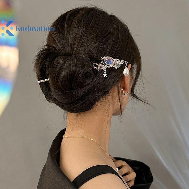 Kudosation Kẹp tóc vintage phong cách Trung Hoa handmade, que tóc đa năng cho nữ, phụ kiện tinh tế, quà tặng