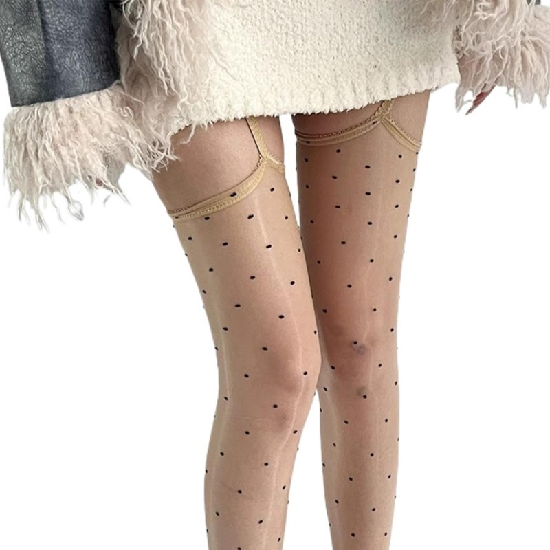 Jenniferab Đùi Garter Vớ Bóng Sheer Kiểm Soát quần cho nữ với thắt lưng suspender streetwear