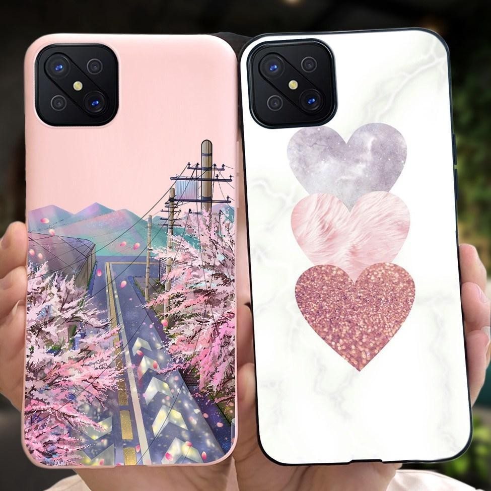 Ốp Điện Thoại Chống Sốc Họa Tiết Mèo Và Hoa Dễ Thương Dành Cho Oppo Reno 4Z 5G CPH2065 Reno 4 Z 5G