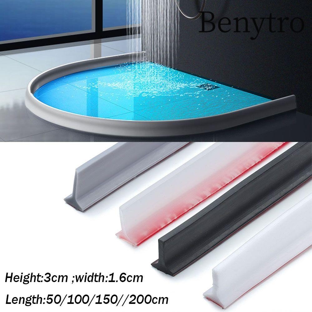 Dải chặn giữ nước Benytro bằng silicon có thể uốn cong tự dính chống trượt bịt kín khe cửa phân tách khô ướt cho nhà tắm