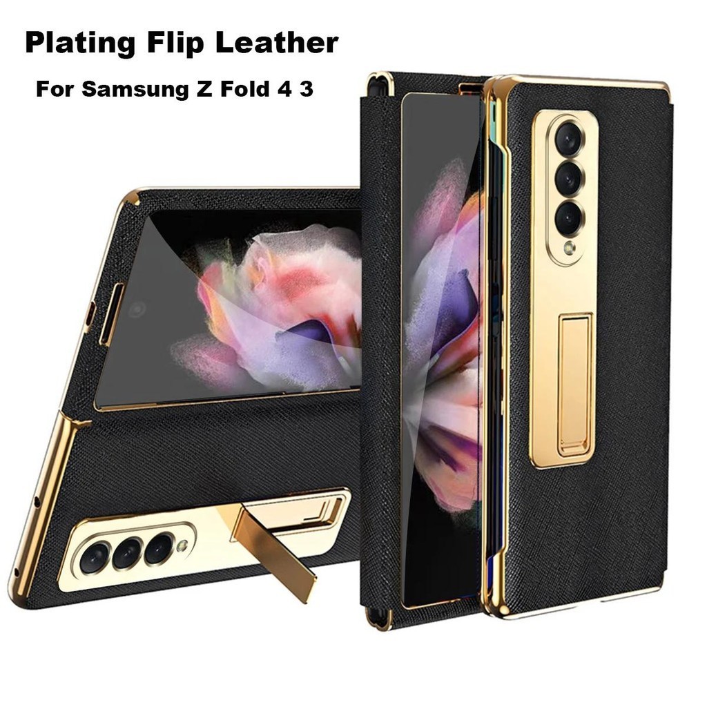Với S Pen Fold 7 6 4 Mạ Da Dành Cho Samsung Galaxy Z Fold 5 3 2 360 Bảo Vệ Toàn Màn Hình Từ Chân Đế Vỏ Điện Thoại
