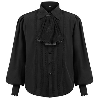 2024 Mới Châu Âu Mỹ Xuân Thu Nam Xếp Ly Áo Sơ Mi Thời Trung Cổ Quần Áo Steampunk Victoria Top Bên Trong Trận Đấu