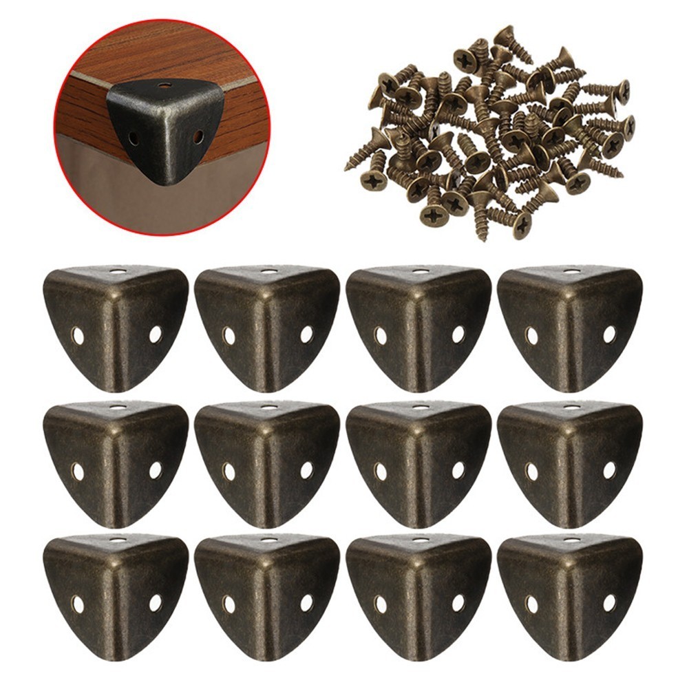 [Top] 12 CÁI Góc gỗ góc đồng sắt cổ có ốc vít