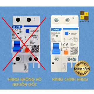 (HCM) Cầu dao Aptomat chống giật, chống dòng rò CHINT 2P (1P + N ) 10A - 63A (Hàng chính hãng CE- Chữ Tiếng Anh)
