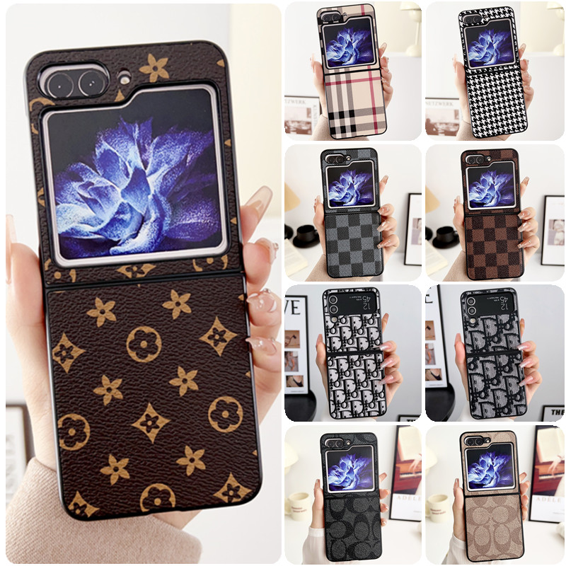Họa Tiết Retro Mỏng Samsung Galaxy Z Flip 5 Z Flip 4 Z Flip 3 Da PU Vỏ Điện Thoại Da Mềm Ốp Lưng Flip5 Flip4 Flip3