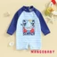 Mg-kids Bé Trai Đồ Bơi Mùa Hè Thường Ngày In Hình Cá Voi Dài Tay Monokini Đồ Bơi Đi Biển Bộ Đồ Tắm