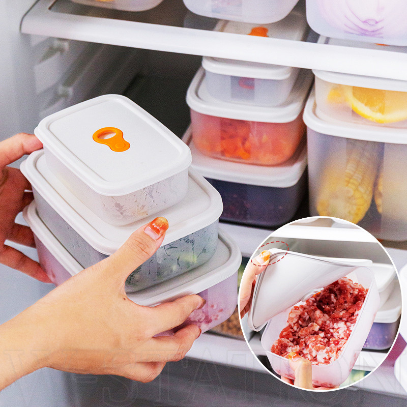 Hộp đựng thực phẩm trong tủ lạnh có nắp - Hộp đựng thịt trái cây trong suốt - Hộp kín chống rò rỉ - Hộp Bento cấp thực phẩm - Phụ kiện tổ chức nhà bếp