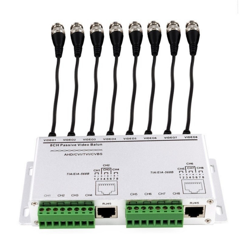 Btsg Balun Video thụ động 8 kênh tiết kiệm cho các dự án bảo mật quy mô lớn