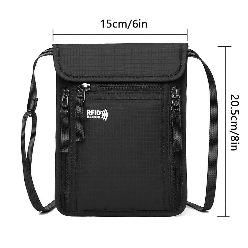 Túi đựng tài liệu HOBBYIN, Túi ID hộ chiếu RFID chống nước đa chức năng, Túi đựng hộ chiếu Nylon Unisex dành cho nữ
