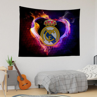 Câu lạc bộ bóng đá Real Madrid Tấm thảm Polyester in một mặt Tấm thảm trang trí nội thất (Có kẹp)