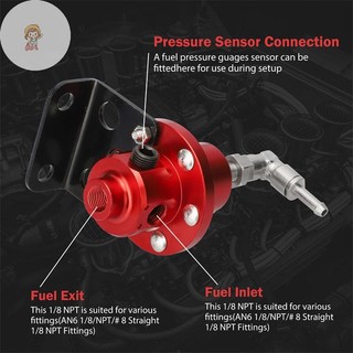 Twe Bộ Điều Chỉnh Áp Suất Nhiên Liệu Có Thể Điều Chỉnh Phụ Kiện Xe Tái Trang Bị Nhiên Liệu Siêu Tăng Áp Nhôm Đa Năng Với Bộ Đo VN