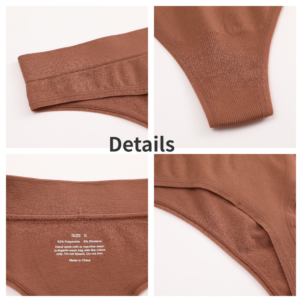 Ảnh Finetoo Quần lót Cotton nữ giữa eo Quần lót chữ G mềm màu trơn 2