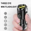 Đèn pin ngón tay cái BAMBOOB, Đèn pin Mini có thể sạc lại ABS, Đèn pin Led 5 bánh chiếu sáng siêu mạnh