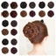 ZENZON Tóc Tổng Hợp Bun, Tóc Bun Donut Cô Dâu Tóc Chín Hoa Tóc, Phong Cách Vintage Nhỏ Kẹp Tóc Xoăn Chignon Nữ