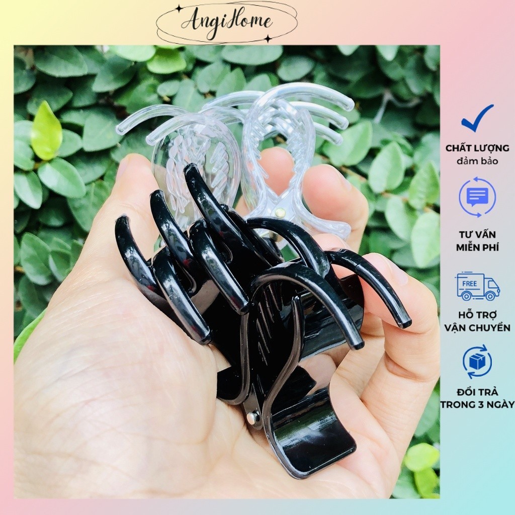 Kẹp tóc càng cua trong suốt 3 răng 5 răng Hàn Quốc nữ đẹp hottrend 2024 - Cặp búi cào tóc dễ thương màu đen ANGIHOME