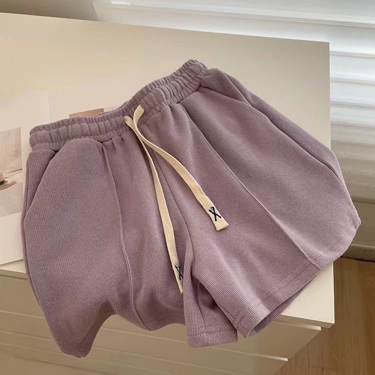 Suxi Thời Trang Thường Ngày Phong Cách Hàn Quốc Mới Đơn Giản Rời Quần Short Dây Rút Nữ 240226
