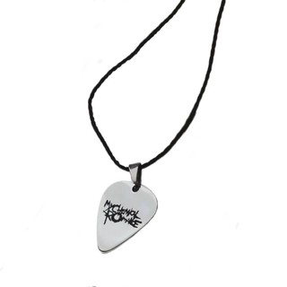 Flgo Vòng cổ bằng thép không gỉ sành điệu với Rock and Roll Guitar Pick Shape Mặt dây chuyền Phụ kiện dây đeo cổ đơn giản cho âm nhạc