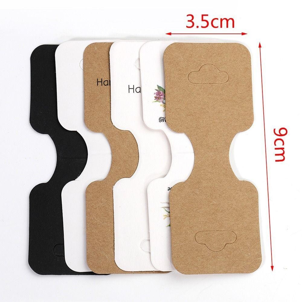 MARGREDY 50 CÁI Thẻ đóng gói trang sức, Gói DIY Giấy trưng bày bìa cứng, Dây đeo cổ tay nhiều màu thời trang Dây buộc tóc treo thẻ trống