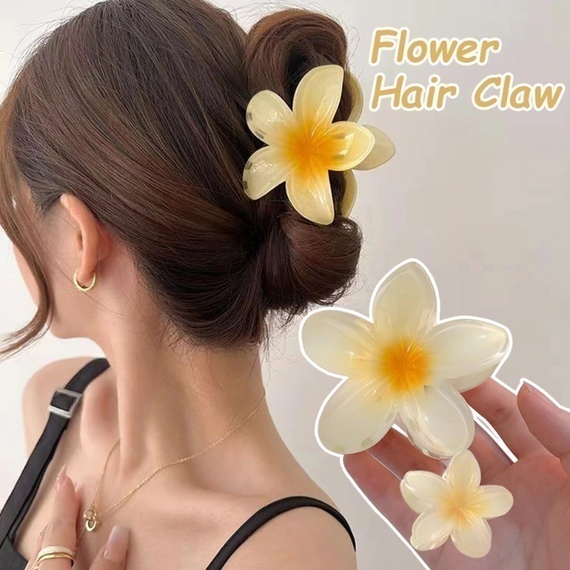 [Đặc sắc] Kẹp tóc Plumeria đơn giản - Phụ kiện tóc Dress Up - Kẹp tóc nữ ngọt ngào - Vuốt tóc hoa Gradient - Mũ nón cho bé gái - Kẹp tóc cá mập thời trang
