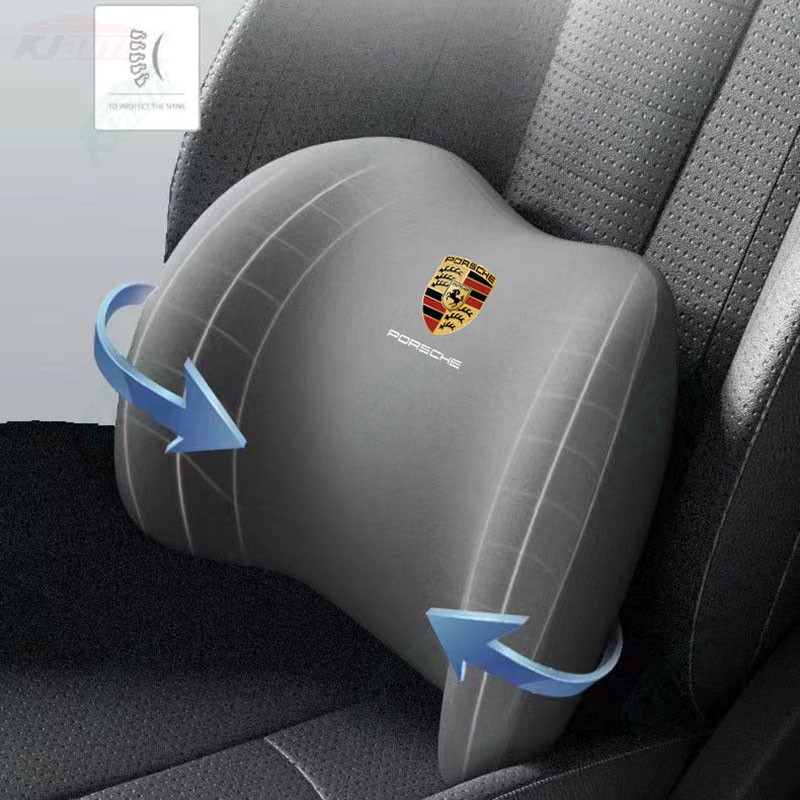 【 Gối tựa đầu & thắt lưng 】 Porsche Giảm mệt mỏi - Bảo vệ cổ và vai - Lõi xốp nhớ - Đồng hành lái xe tối ưu cho Carrera Gts Turbo Macan Cayenne Cayman 718 Boxster