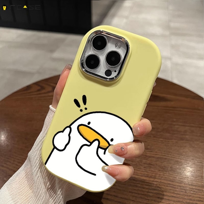 Dành Cho OPPO Reno 9 Pro 8 8T 7Z 6 5G 8Z 7 5 Lite SE 6Z 5F Ốp Điện Thoại ins Câu Hỏi Vui Nhộn Dấu Vịt Vàng Tròn Mạ Mờ Hoạt Hình Dễ Thương Đơn Giản Vỏ Silicon Mềm