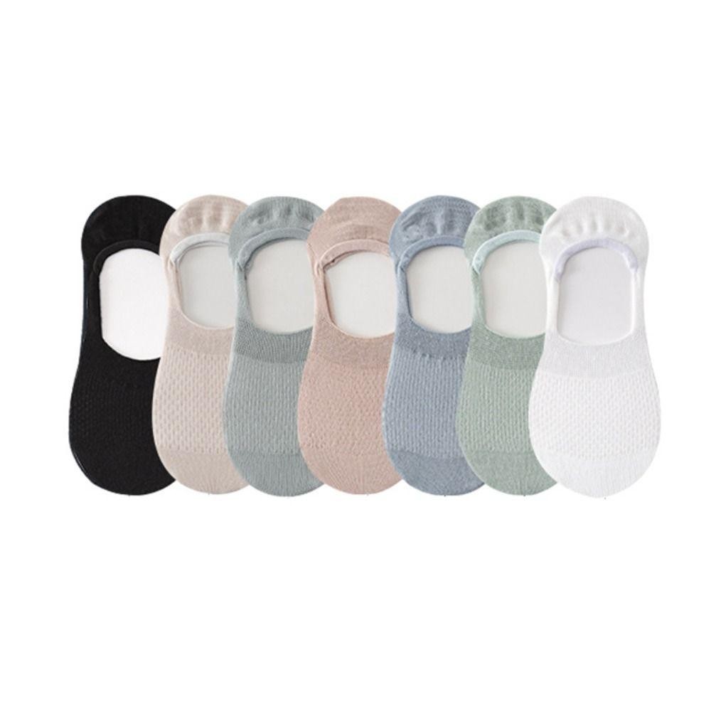 Tất vô hình HOBBYIN, Tất lưới Cotton chống trượt, Tất thuyền thoáng khí thấm mồ hôi thời trang