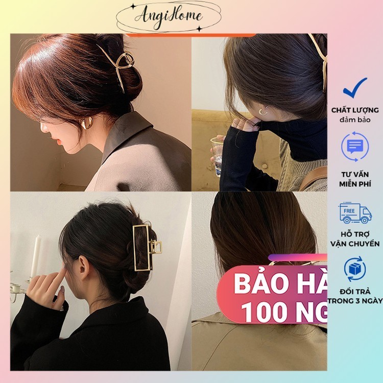 Kẹp tóc càng cua Hàn Quốc nữ đẹp hottrend kim loại cỡ size lớn cặp búi tóc dễ thương cào 10 răng, 14 răng ANGIHOME