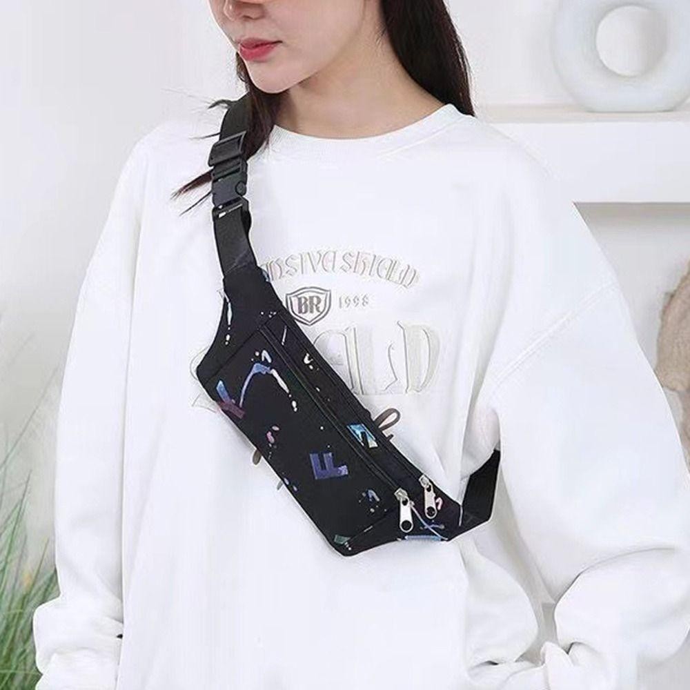 Túi đeo chéo ngực HWAIDY, Túi đeo thắt lưng dung tích lớn đa chức năng, Túi đeo chéo Nylon chống mài mòn thời trang dành cho nữ