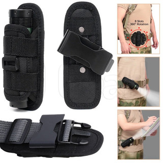 Túi đựng đèn pin ngoài trời - Túi đựng đèn pin kẹp thắt lưng - Túi thắt lưng Nylon đen - Phụ kiện đèn săn bắn ngoài trời - Túi đèn pin xoay 360 độ