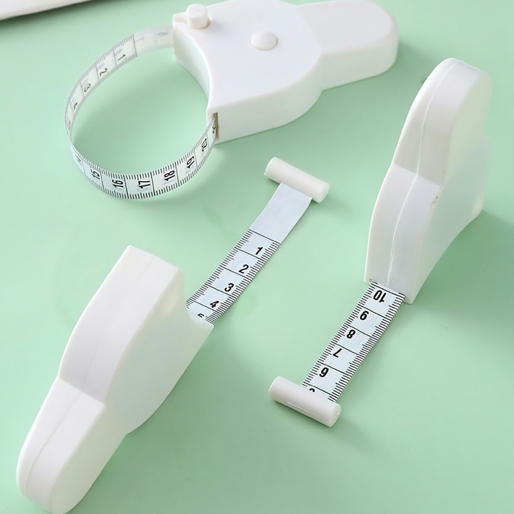 Thước Dây Đo Eo, Cơ Thể Hỗ Trợ Tập Thể Hình 1,5M - Bấm Tự Động Thu Gọn Tiện Lợi