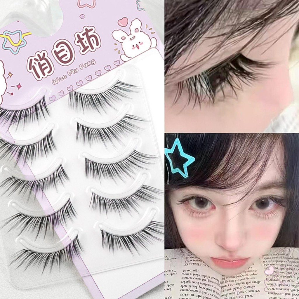Hàng ngày Spiky Wispy Dày Eye Lash 5 đôi 8-13mm Full Strip Lash