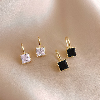 Bông tai nữ Zircon vuông nhỏ 2025 Bông tai đường vuông mới Nơi làm việc thời trang duyên dáng