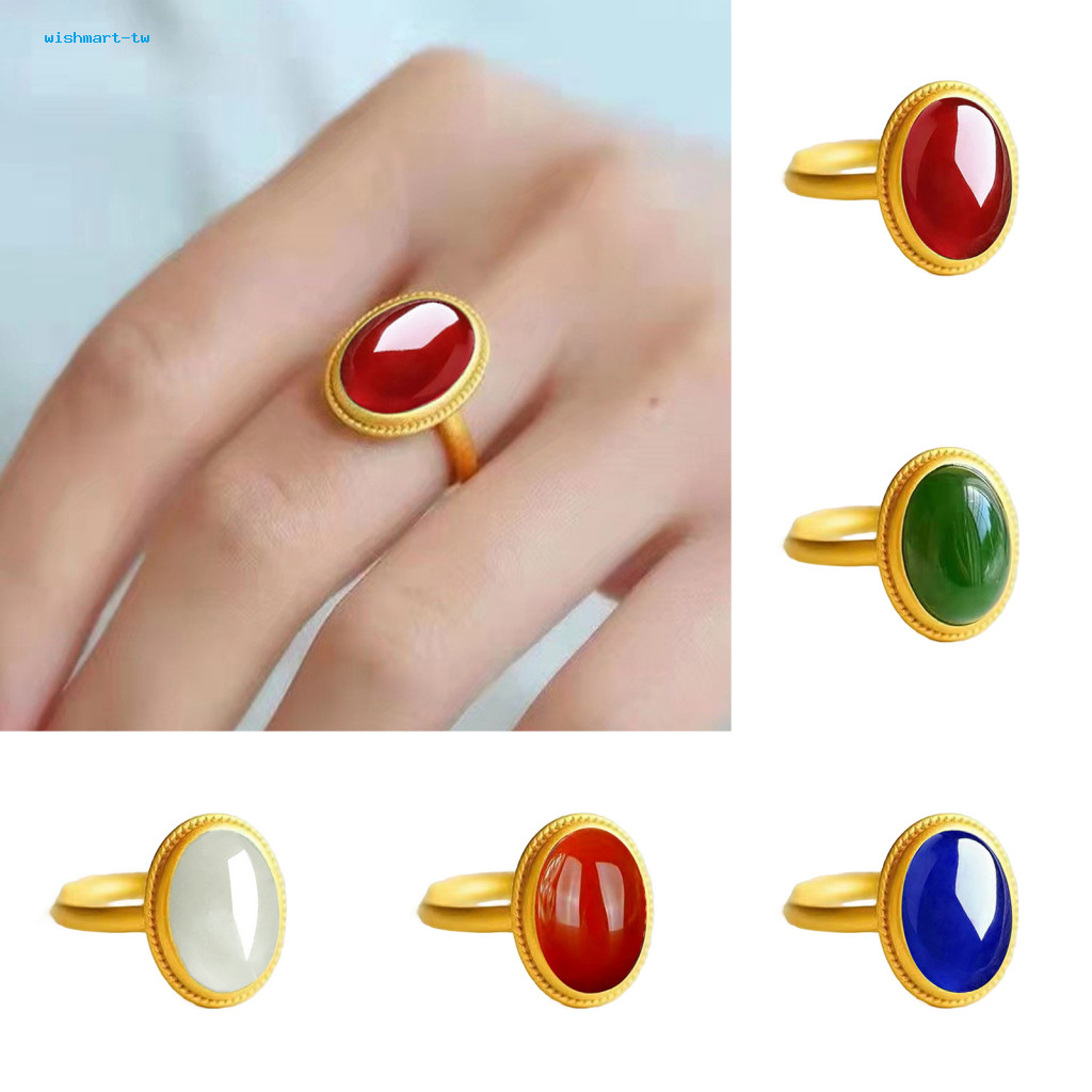 Women's Gemstone Wedding Ring, adjustable by liluke.vn